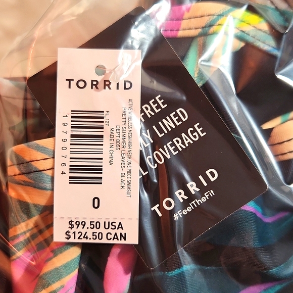 ❤️NWT VINTAGE TORRID TUMMY CONTROL - WIRELESS TROPICAL FLORAL PRINT - SWIMSUIT - Picture 4 of 15
